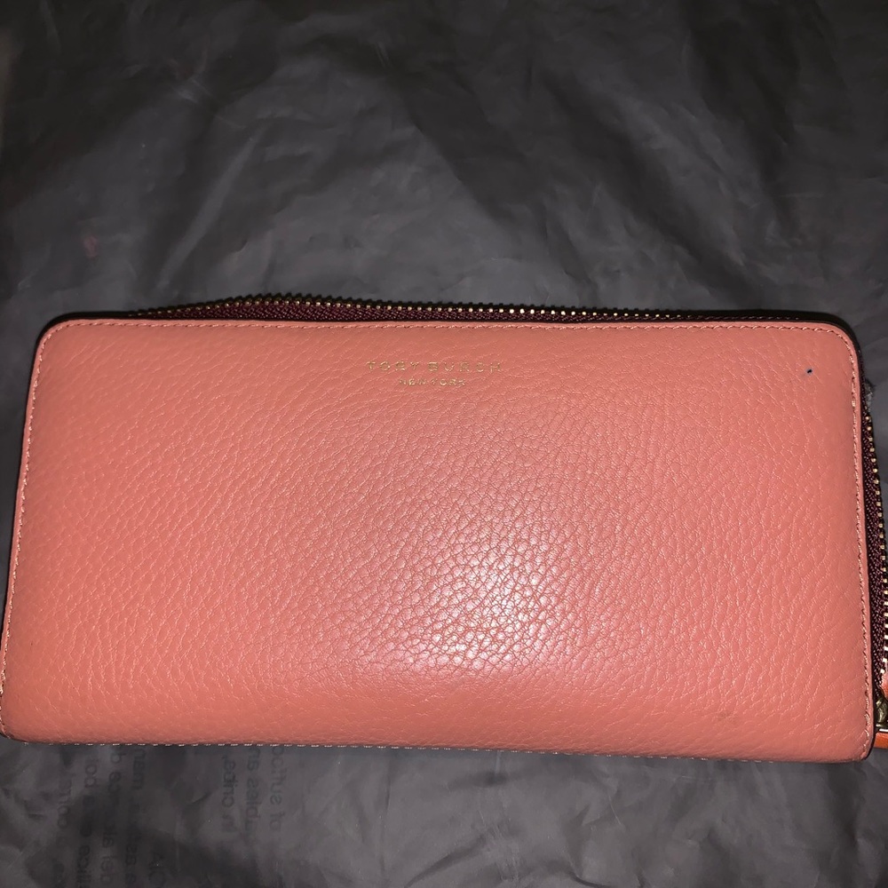 Tory Burch Pink and Plum Leather Wallet